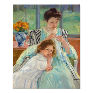 Impression Photo Mary Cassatt - Jeune Mère Cousant
