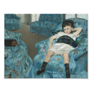 Impression Photo Mary Cassatt - Petite fille dans un fauteuil bleu