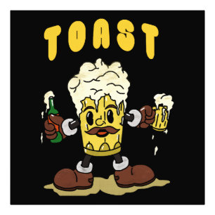 Impression Photo Mascotte du toast à la bière