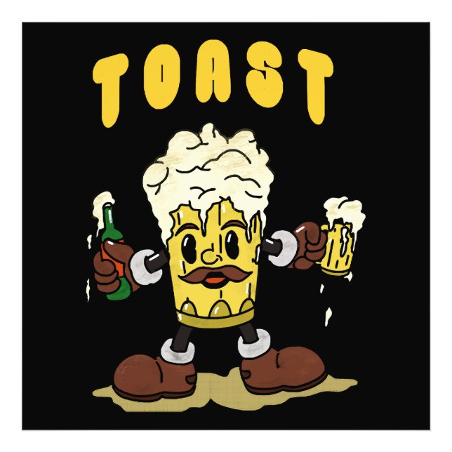 Impression Photo Mascotte du toast à la bière (Devant)
