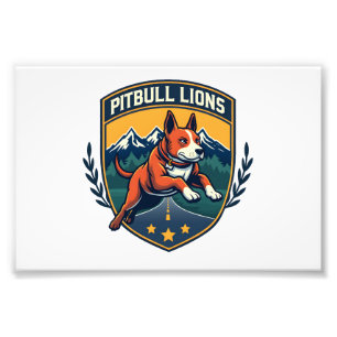 Impression Photo Mascotte sportive vintage Lions Pitbull Vecteur D