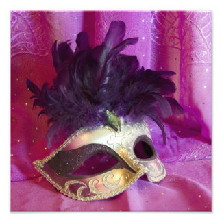 Impression Photo Masque de mascarade violet carré