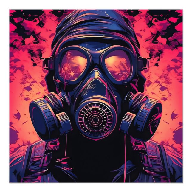 Impression Photo Masque gaz couleur vintage (Devant)