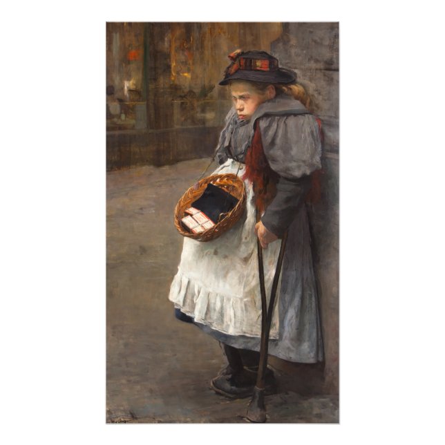 Impression Photo Matchstick Girl pauvre rue Urchin Pauvreté urbaine (Devant)