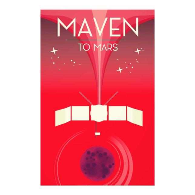 Impression Photo MAVEN - art spatial sur Mars. (Devant)