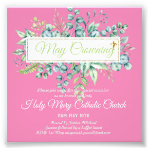Impression Photo May Crowning Invitations Vierge Marie Invitations