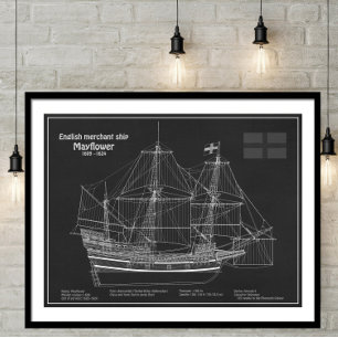 Impression Photo Mayflower - Plan directeur des navires PD