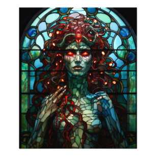 Impression Photo Medusa - Fenêtre en verre tendu Style Tiffany