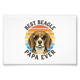 Impression Photo Meilleur Papa Beagle Vintage Design de T-shirt pou