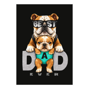 Impression Photo Meilleur Papa Bouledogue Ever – Journée du Papa Bo