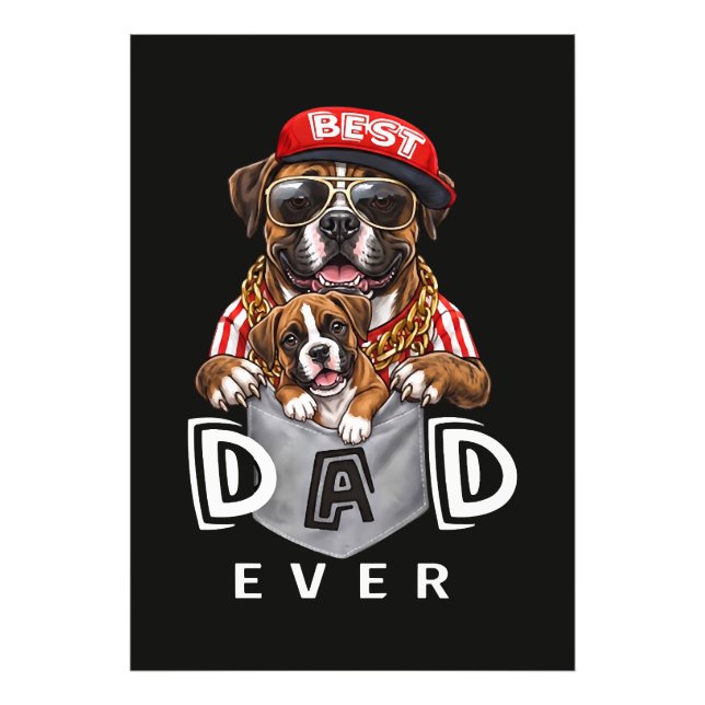 Impression Photo Meilleur Papa Boxer Ever (Devant)