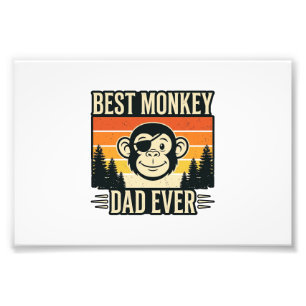 Impression Photo Meilleur Papa Singe Vintage T-shirt de Papa Singe_