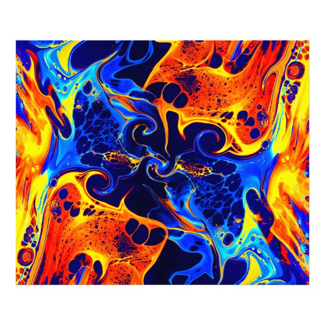 Impression Photo mélange coloré de peintures néon tourbillonnant su (Devant)