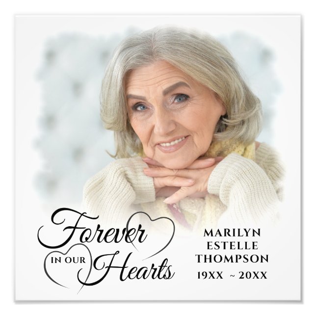 Impression Photo Mémorial pour toujours dans nos coeurs 2 photos (Devant)