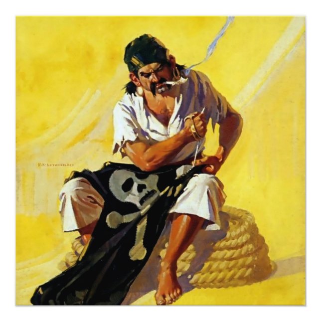 Impression Photo "Mending the Pirate Flag" par FX Leyedecker (Devant)