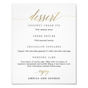 Impression Photo Menu Dessert Choisissez Votre Taille