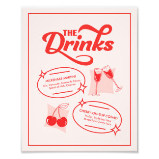 Impression Photo Menu du bar de mariage Retro Diner