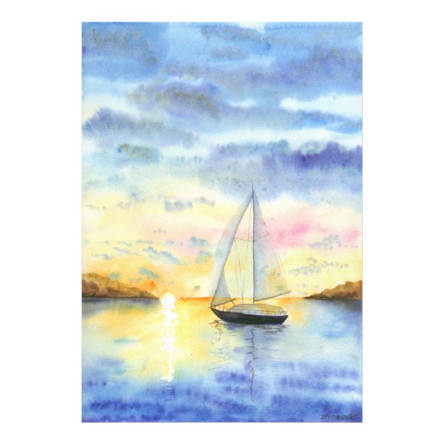 Impression Photo Mer au coucher du soleil (Devant)