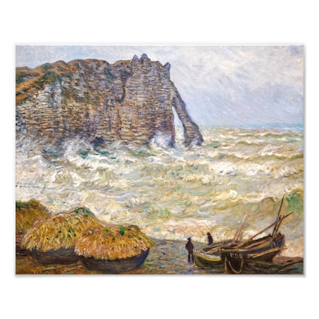 Impression Photo Mer orageuse à Étretat | Monet | (Devant)