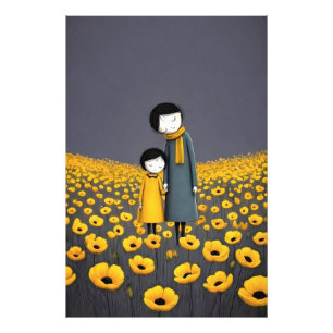 Impression Photo Mère et enfant se tenant la main dans une fleur do