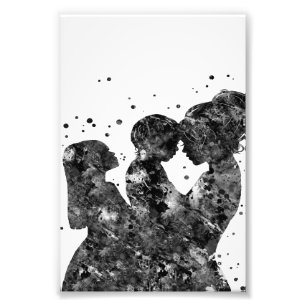 Impression Photo Mère fille fils Cadeau, Famille Anniversaire Idée