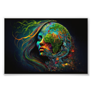 Impression Photo Mère Terre, Imaginaire Art, Science Art, Terre