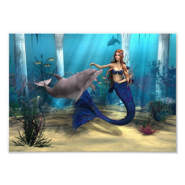 Impression Photo Mermaid et Dolphin (Devant)