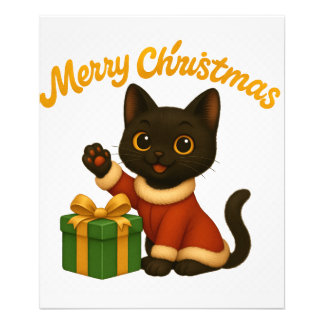 Impression Photo Merry Christmas with Emi the Black Cat