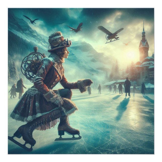 Impression Photo Messager d'hiver Steampunk Fantastique Victorien (Devant)