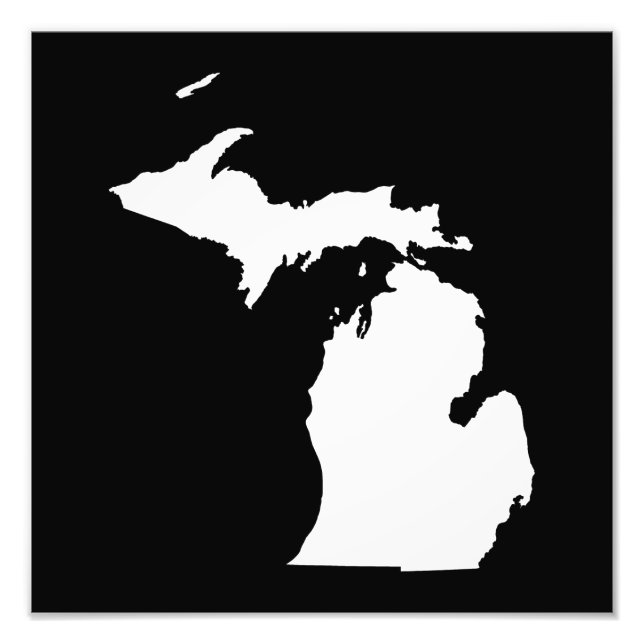Impression Photo Michigan en blanc et noir (Devant)