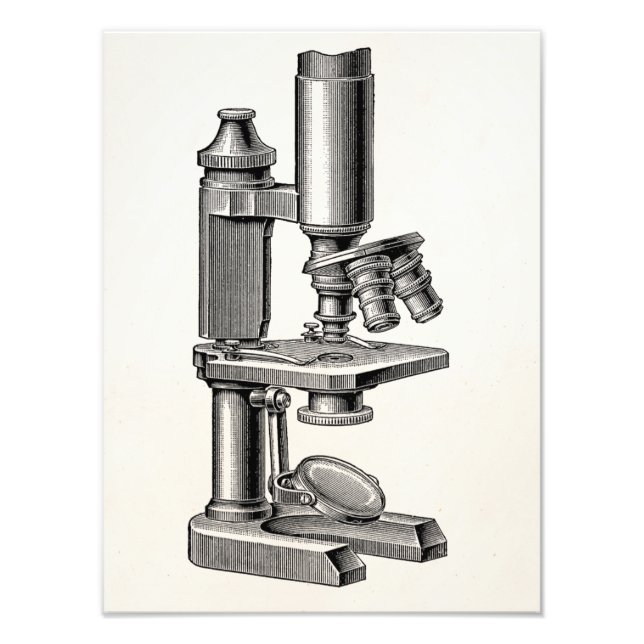 Impression Photo Microscope vintage Vieux Équipement de Science Ant (Devant)