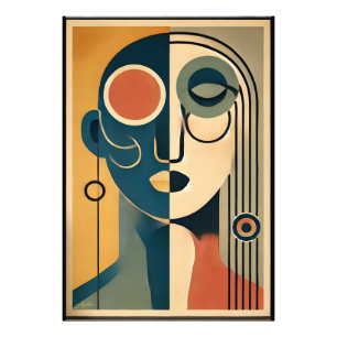 Impression Photo Mid Century Art moderne Abstrait Non conforme