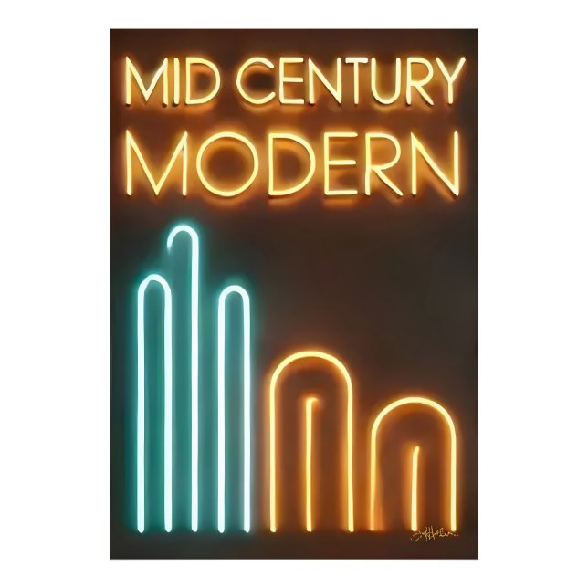 Impression Photo Mid Century Modern Art Neon Sign Design (Devant)