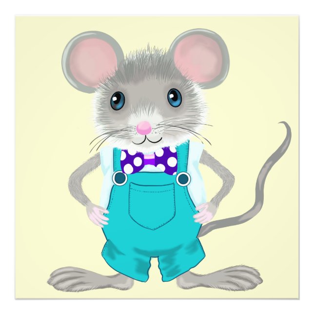 Impression Photo Mignon et élégante petite souris (Devant)