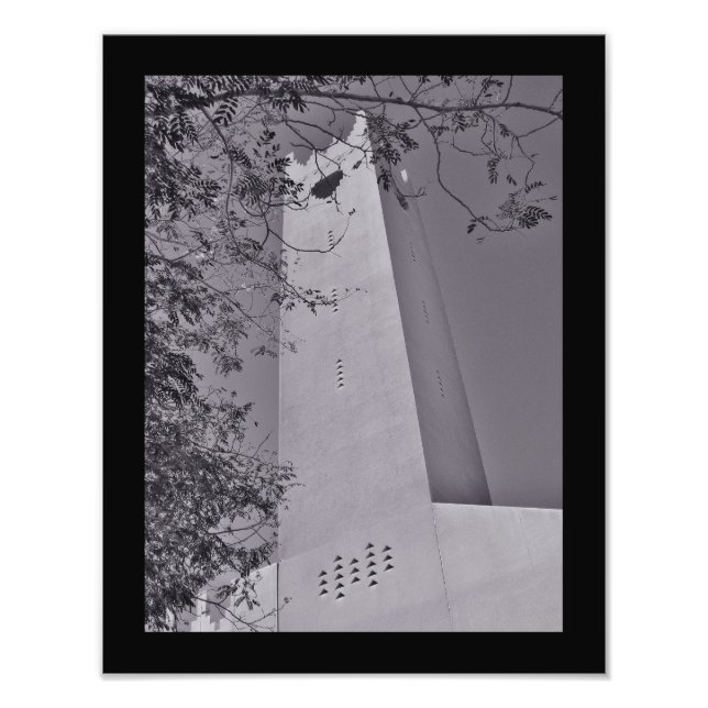 Impression Photo Minaret de Sahat al Kindi avec des feuilles (Devant)
