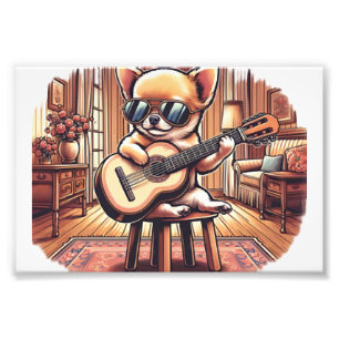 Impression Photo Mini Maestro Chihuahua Guitariste
