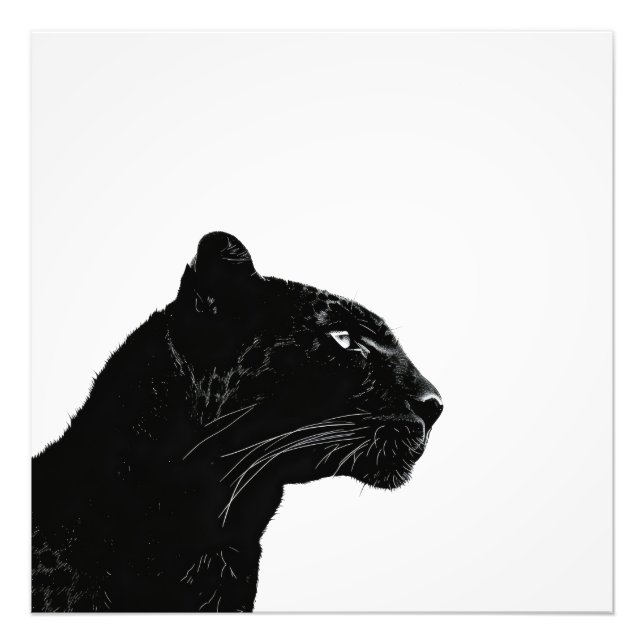 Impression Photo Minimalisme de tête de panthère noire (Devant)