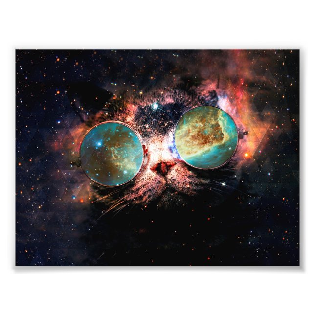 Impression Photo Minimalist cat with sung in space (Devant)