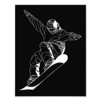 Impression Photo Minimalist line art illustration of a snowboarder