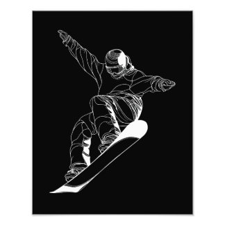 Impression Photo Minimalist line art illustration of a snowboarder