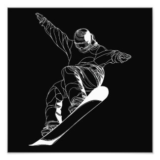 Impression Photo Minimalist line art illustration of a snowboarder