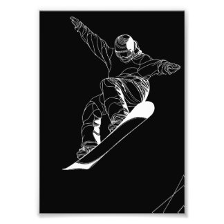 Impression Photo Minimalist line art illustration of a snowboarder