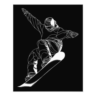 Impression Photo Minimalist line art illustration of a snowboarder