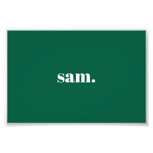 Impression Photo Minimaliste texte personnalisé gras vert