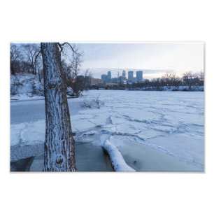 Impression Photo minneapolis skyline et glace mississippi