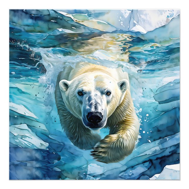 Impression Photo Mirage arctique : Le Monarque de la natation (Devant)