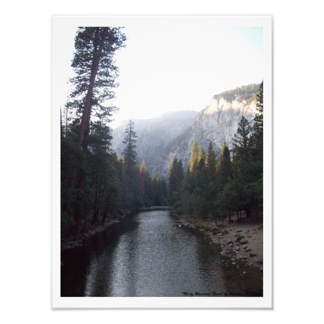 Impression Photo "Misty Mountain River" Yosemite Valley Imprimer (Devant)