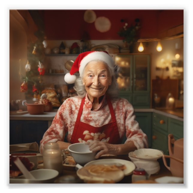 Impression Photo Mme Père Noël Baking Cake (Devant)