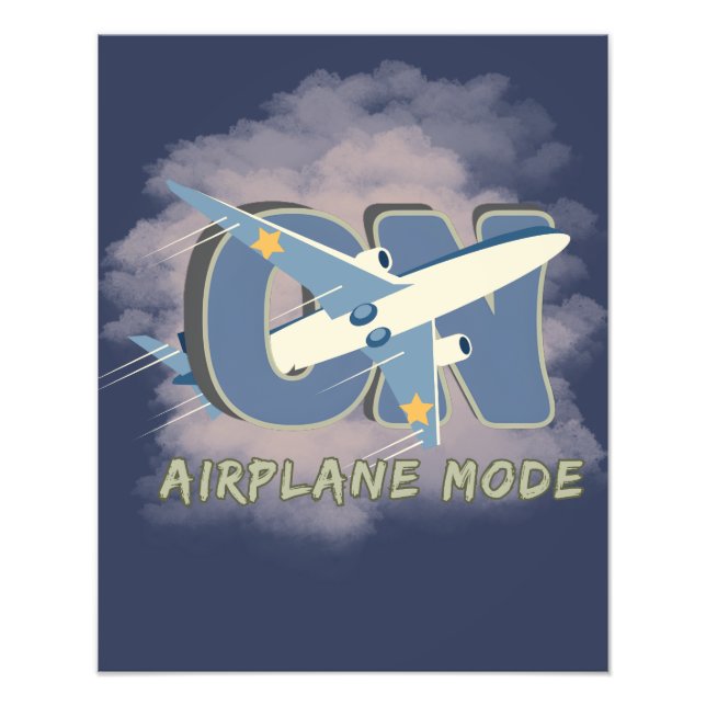 Impression Photo Mode Avion ACTIVÉ – Déco Murale de Voyage (Devant)