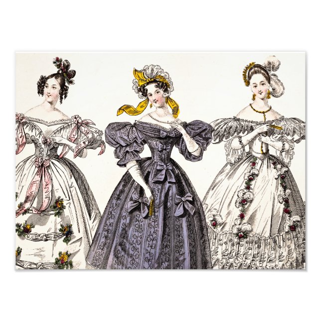 Impression Photo Mode Paris 1800s vintage - Robe et Casquette franç (Devant)